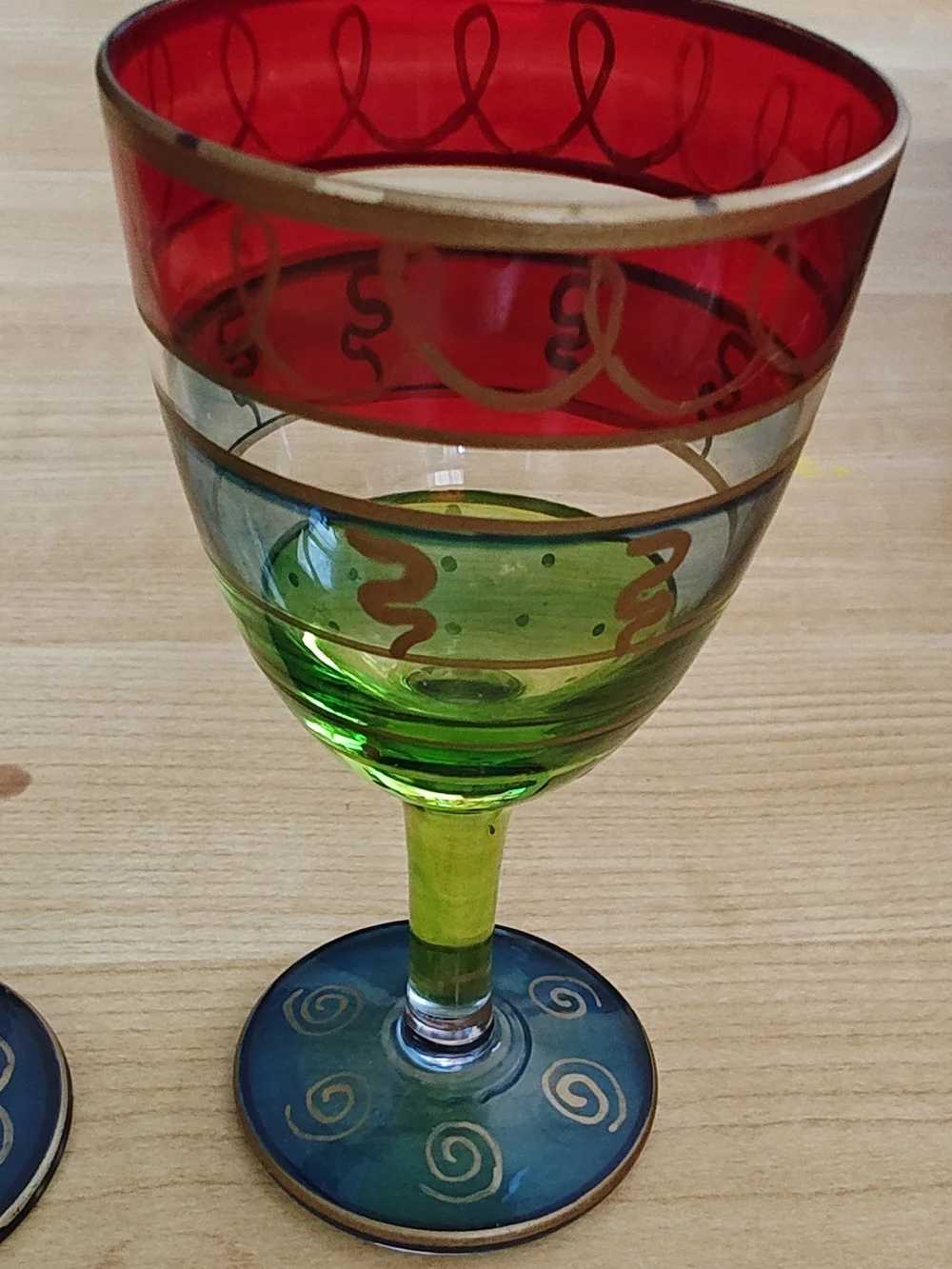 Pier 1 Imports Festive Stripe Multi-Color Hand Painted Shot Glasses - Set of 3